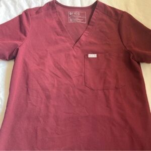 Figs Catarina Burgundy Scrub Top